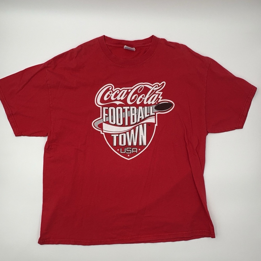 Vintage Hanes Coca-Cola Atlanta Falcons T-Shirt Mens XL Red Football Town USA